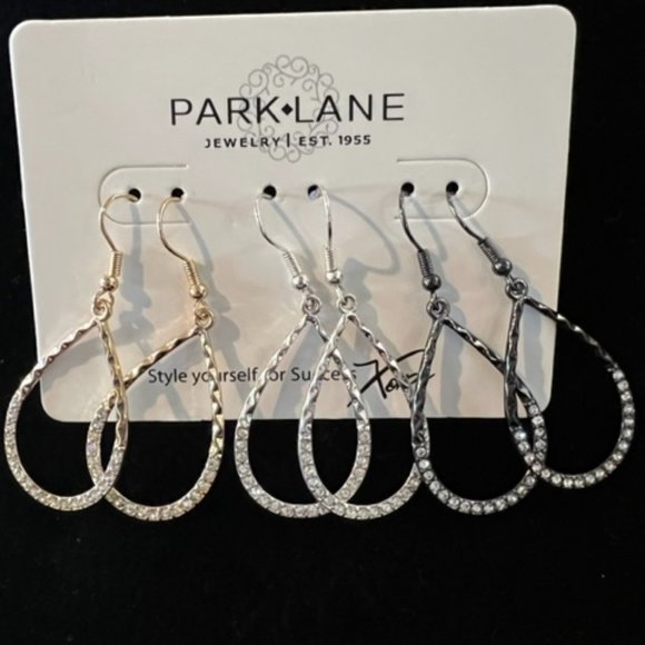 Set of THREE oval dangle earrings by Park Lane - Picture 1 of 5